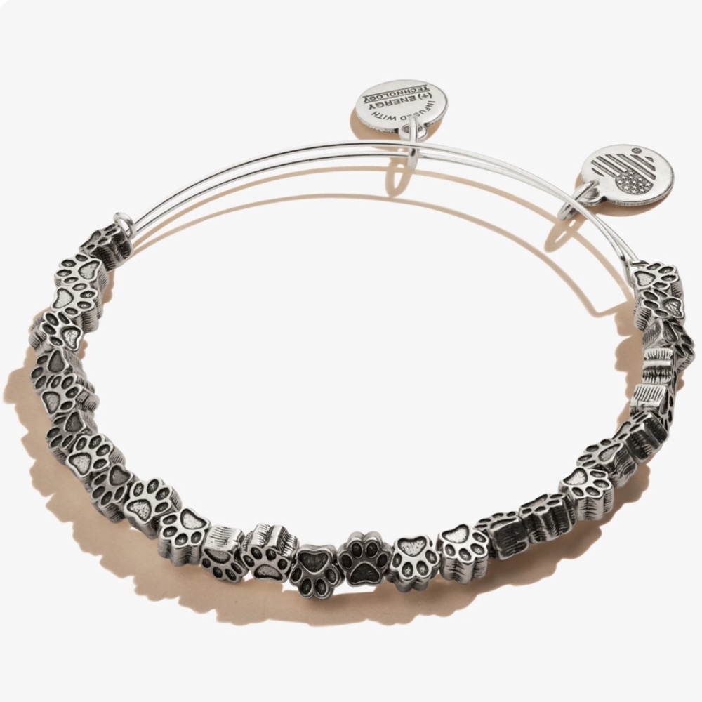 Alex and Ani Paw Print Beaded Bangle